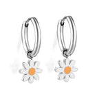 Boucles d'oreilles pendantes pour femmes au design floral