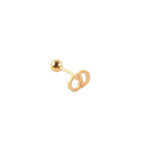 Boucles d'oreilles puces élégantes pour femme avec logo doré
