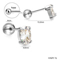 Boucles d'oreilles puces pour femme avec zircon étincelant