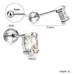 Boucles d'oreilles puces pour femme avec zircon étincelant