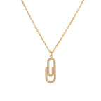 Collier pour femme avec pendentif trombone élégant et zircones