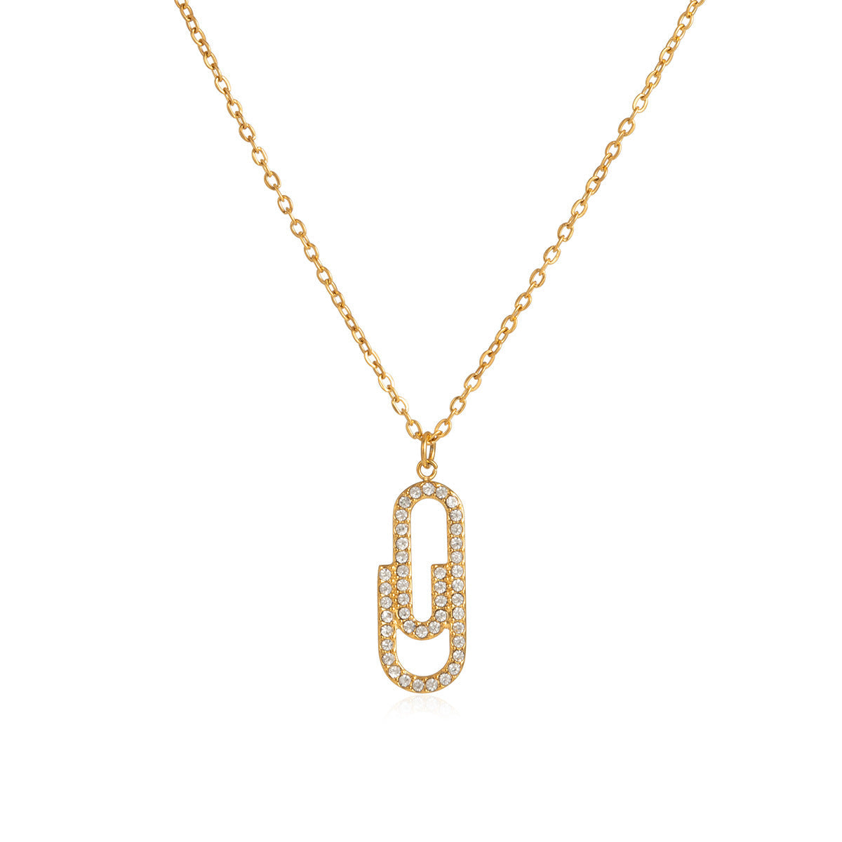 Collier pour femme avec pendentif trombone élégant et zircones