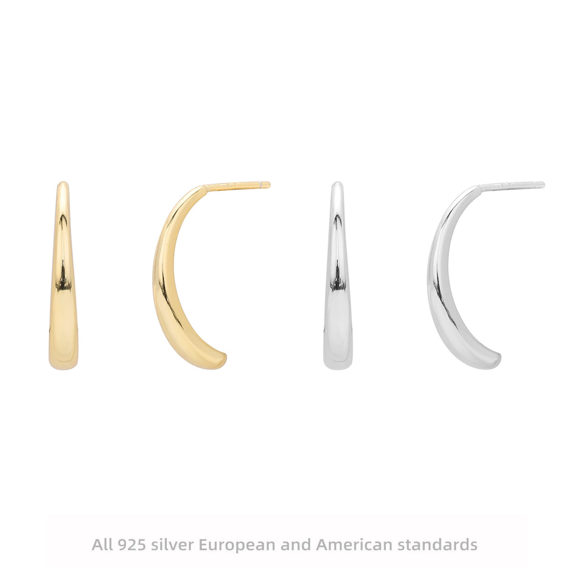 Boucles d'oreilles pendantes pour femme au design incurvé élégant