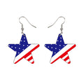 Boucles d'oreilles étoiles drapeau USA en acrylique léger