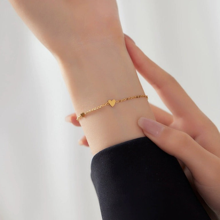 Chevillère à chaîne avec accent cœur pour femme