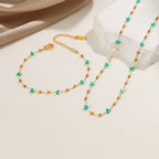 Bracelet délicat à perles géométriques pour femme