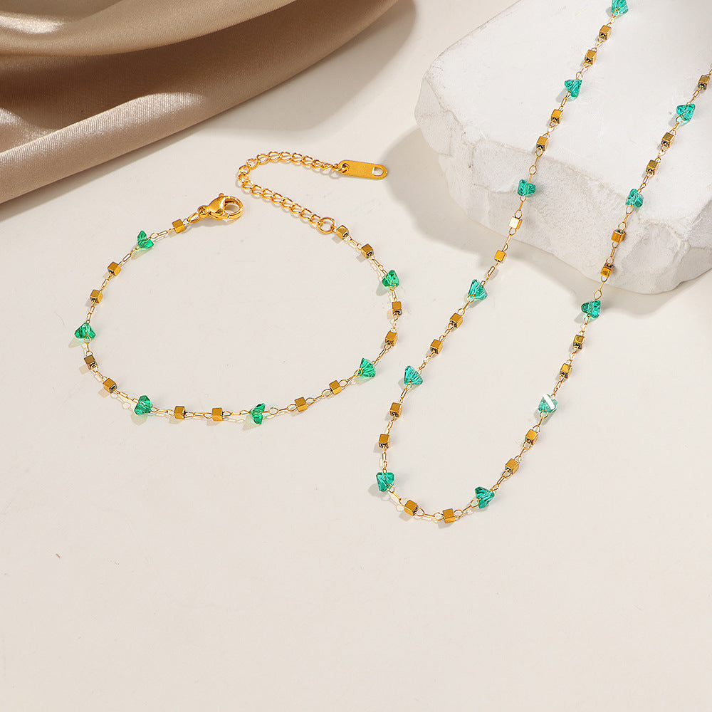 Bracelet délicat à perles géométriques pour femme