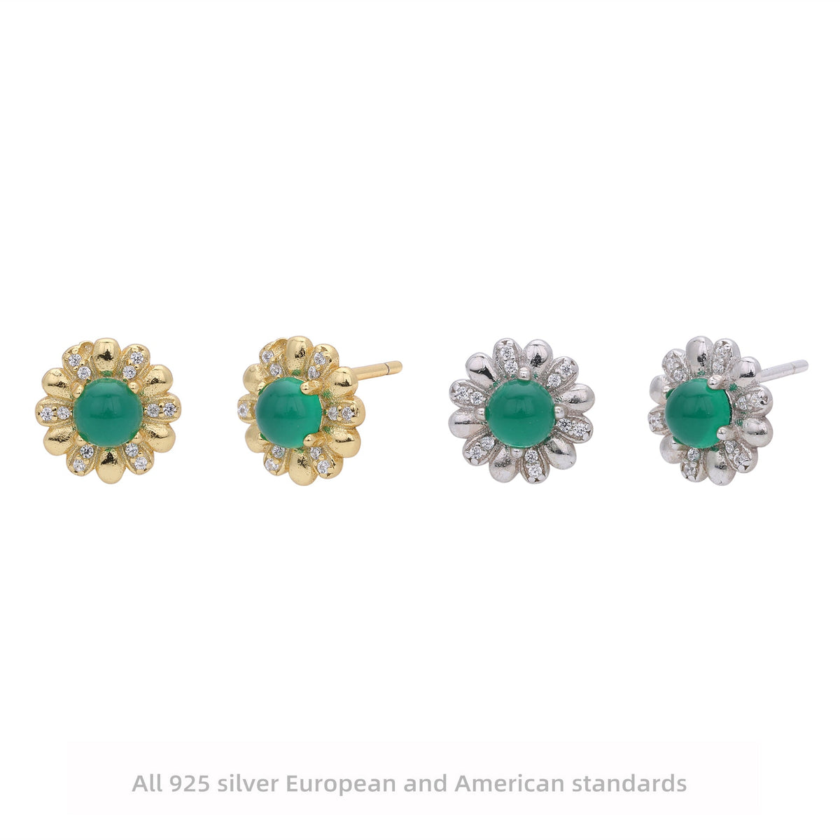 Boucles d'oreilles pour femme motif floral en argent sterling 925