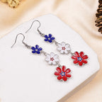 Boucles d'oreilles fleurs délicates multicouches en émail et acier inoxydable