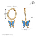 Boucles d'oreilles papillon en argent sterling 925