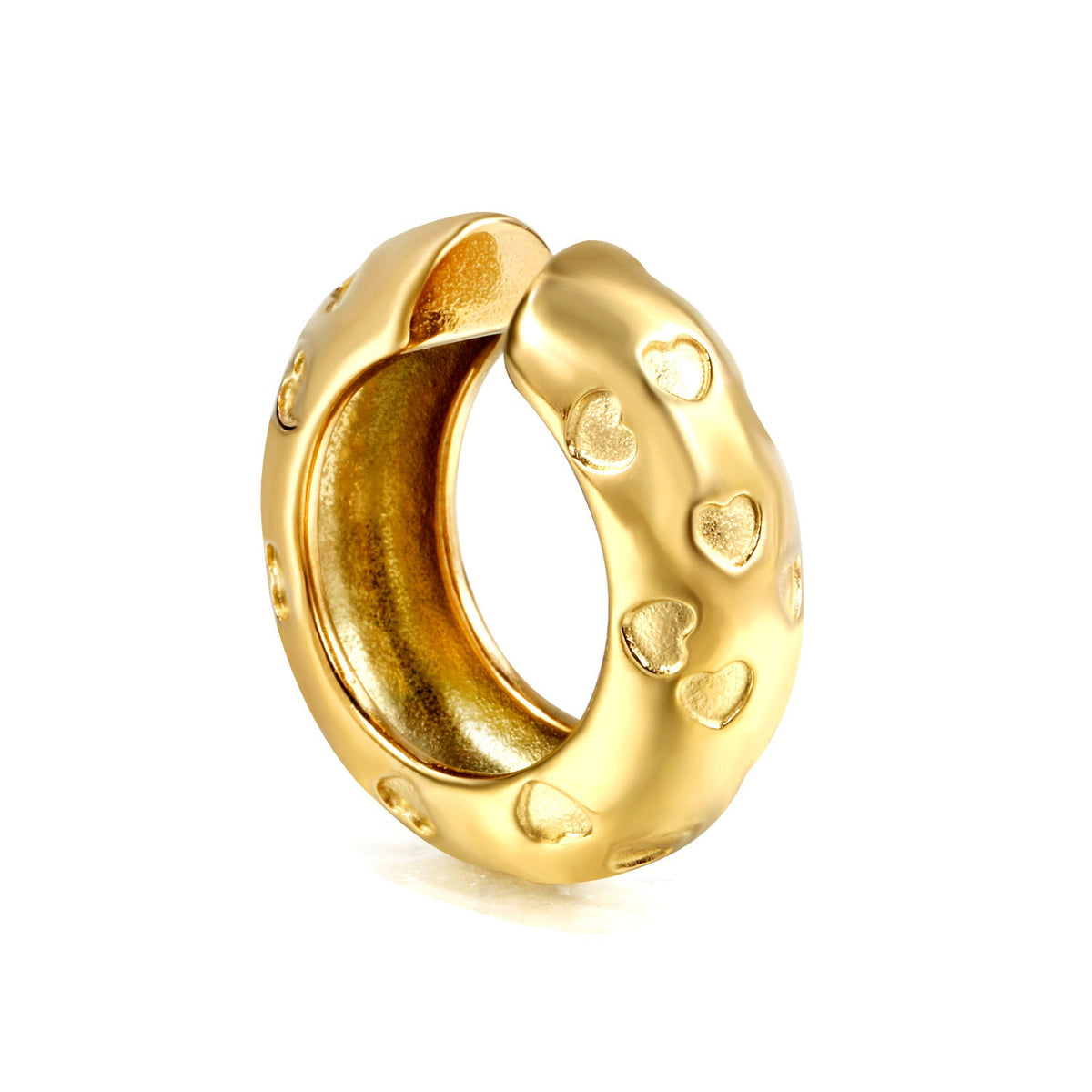 Boucles d'oreilles pendantes pour femme motif cœur doré