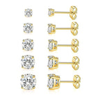 Boucles d'oreilles puces en acier inoxydable et zircone