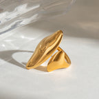 Bague élégante pour femme en acier inoxydable hypoallergénique et résistant à l'eau