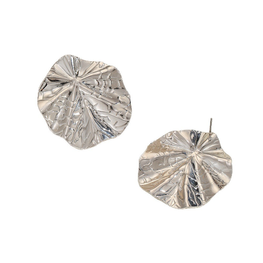 Boucles d'oreilles créateur pour femme en forme de feuille