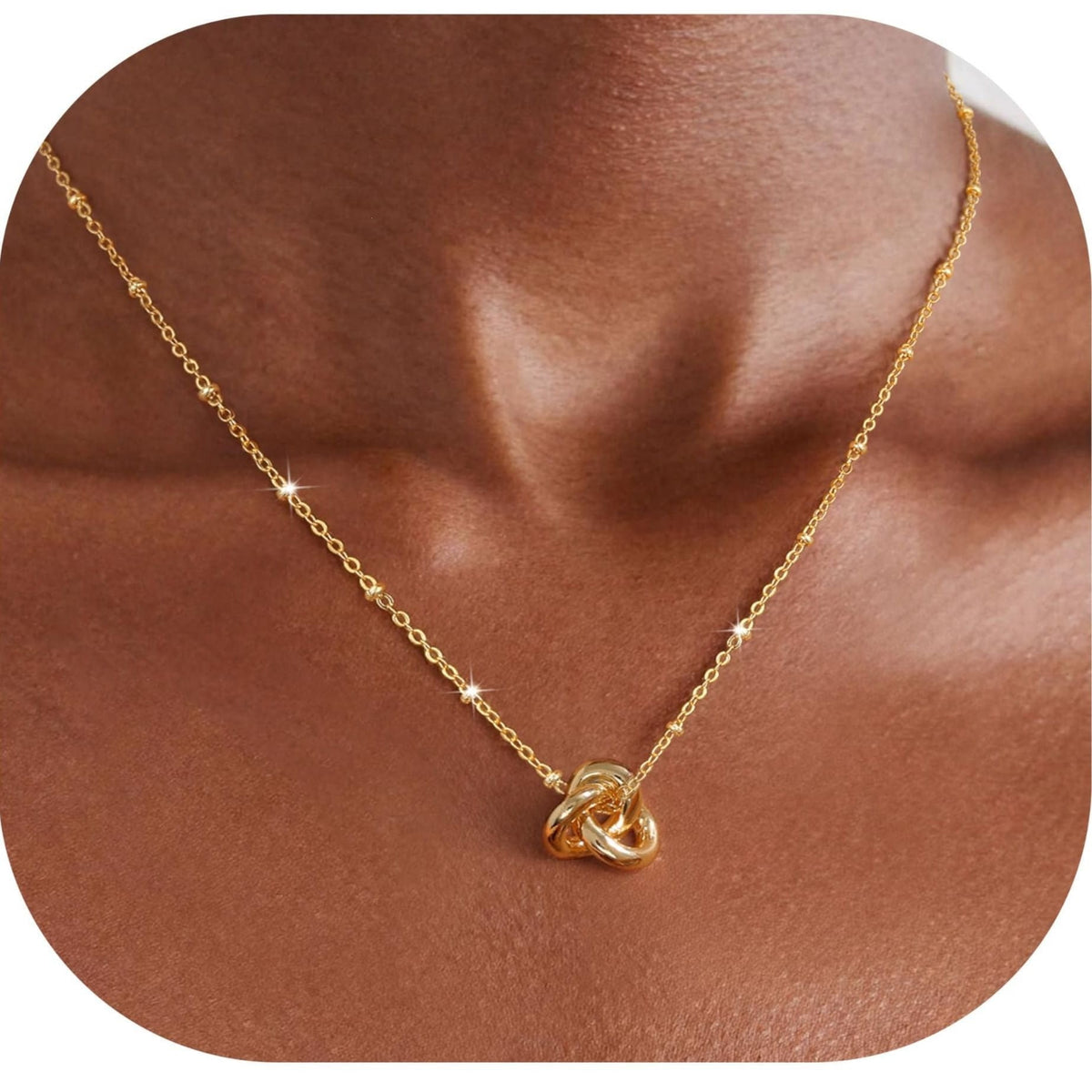Collier pour femme avec design nœud gracieux et chaîne à maillons fins