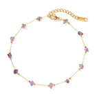 Bracelet de perles en améthyste pour femme
