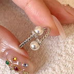 Bague pour femme avec perles et zircons