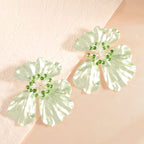 Clips d'oreilles pour femme motif floral avec perles