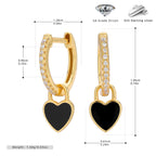 Boucles d'oreilles pendantes cœur en argent sterling 925