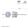 Boucles d'oreilles puces pour femme avec zircons 5A en argent sterling 925
