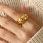 Bague simple en acier inoxydable pour femme