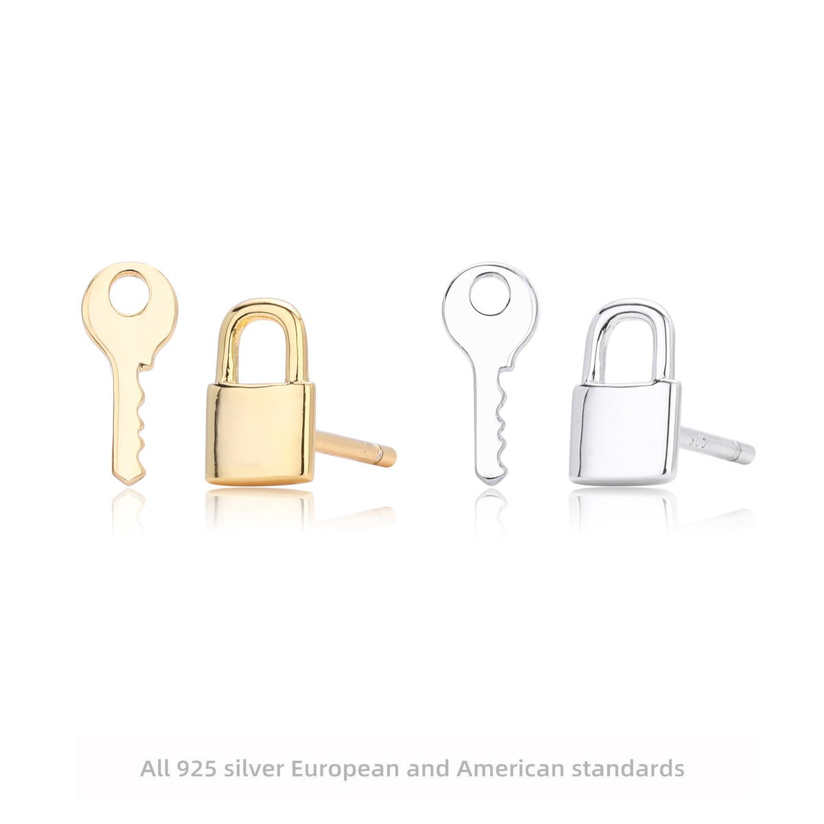 Boucles d'oreilles clé et cadenas pour femme