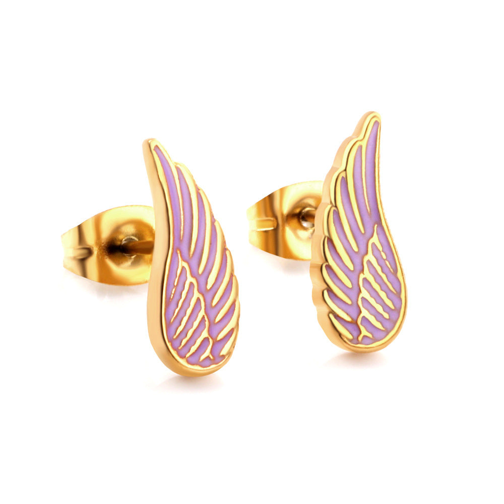 Damen Ohrringe mit Blattdesign aus Edelstahl und Goldplattierung