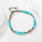 Bracelet pour femme avec éléments aigue-marine et acier inoxydable