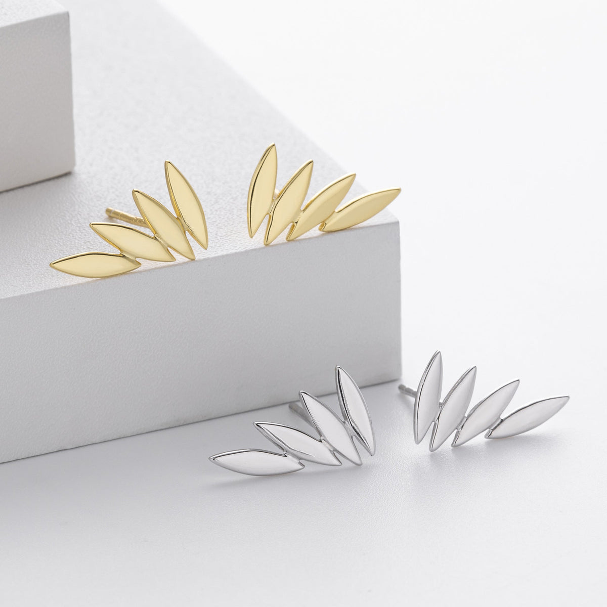Boucles d'oreilles créatives en forme de feuille en argent sterling 925