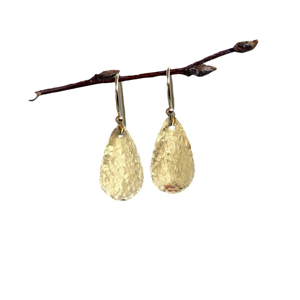 Boucles d'oreilles pendantes pour femme en métal texturé