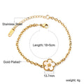 Bracelet pour femme avec pendentif floral en acier inoxydable