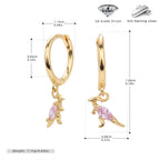 Boucles d'oreilles pour femme motif kangourou en argent sterling 925