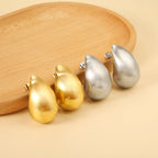 Boucles d'oreilles puces en acier inoxydable motif goutte