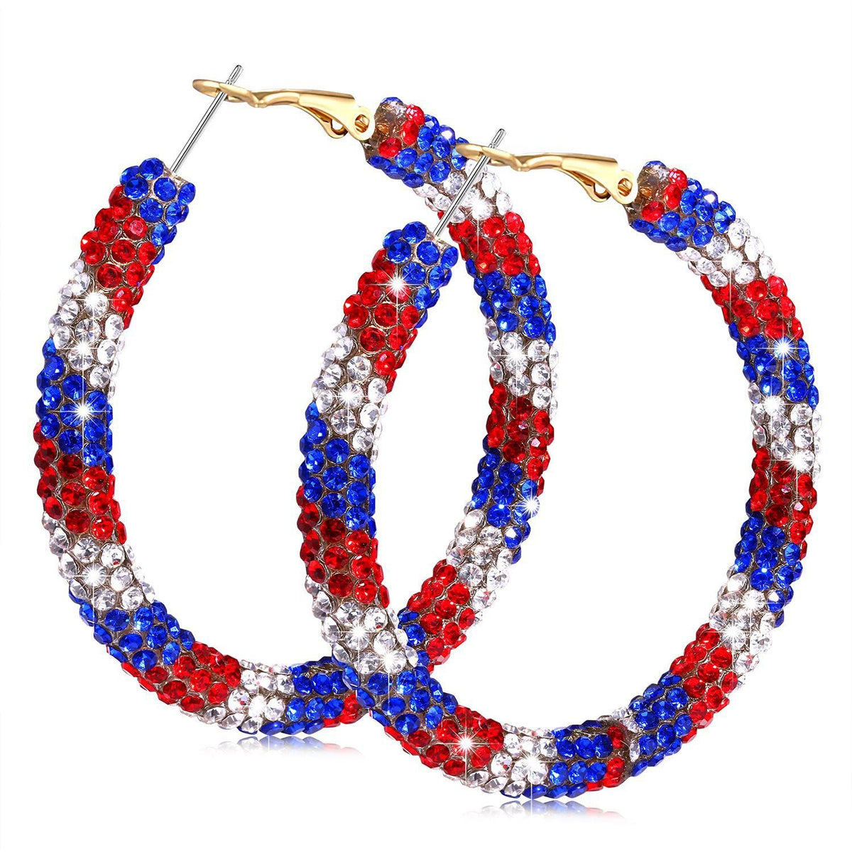 Créoles statement pour femme avec cristaux pavé et design creux léger