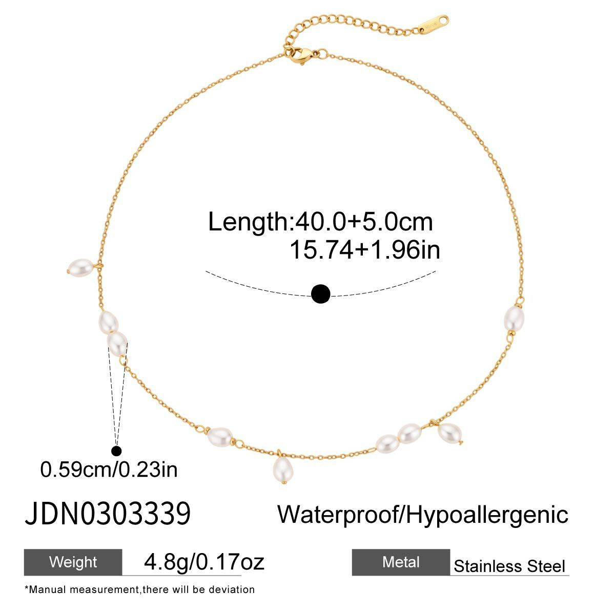 Collier pour femme avec accents de perles délicats et longueur réglable