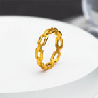 Bague tendance pour femmes avec design de chaîne