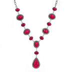 Collier pendentif en pierre d'inspiration vintage