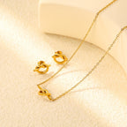 Parure de bijoux pour femme avec pendentif cœur noir