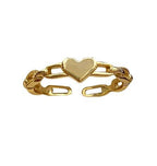 Bague pour femme motif cœur et structure à maillons