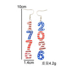 Boucles d'oreilles pendantes en cascade de chiffres à paillettes pour femme