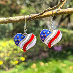 Boucles d'oreilles pendantes étoile avec émail et cristaux