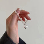 Bracelet pour femme avec pendentif cœur en acier inoxydable