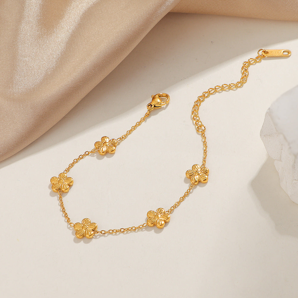 Bracelet à charms fleurs pour femme