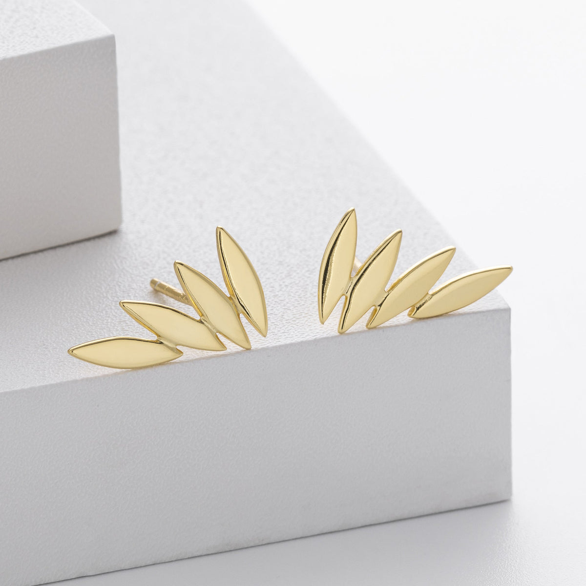Boucles d'oreilles créatives en forme de feuille en argent sterling 925