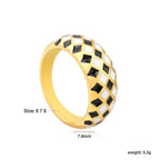 Bague pour femme au design géométrique moderne en acier inoxydable