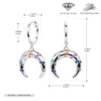 Boucles d'oreilles pour femme en argent sterling 925 et zircons colorés