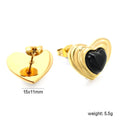 Boucles d'oreilles pour femme au design cœur élégant avec finition dorée