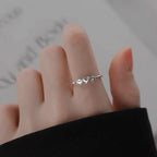 Bague ajustable sourire et cœur