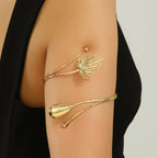 Bracelet rigide pour femme avec motifs floraux