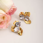 Clip d'oreille pour femme au design floral en acier inoxydable hypoallergénique